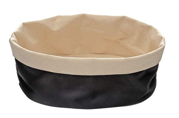 Broodmand katoen beige rond Ø170mm beige/zwart