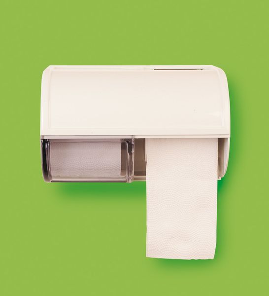 Dispenser voor 2 standaard toiletpapierrol KU Wit